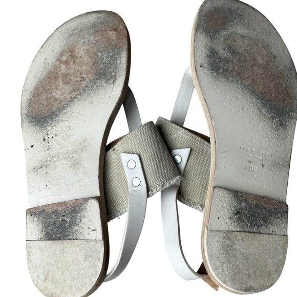 Rag & Bone Claire Thong Canvas Raw-Edge Trim Slingback Sandals Size 38 US 8 - Picture 9 of 9